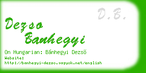 dezso banhegyi business card